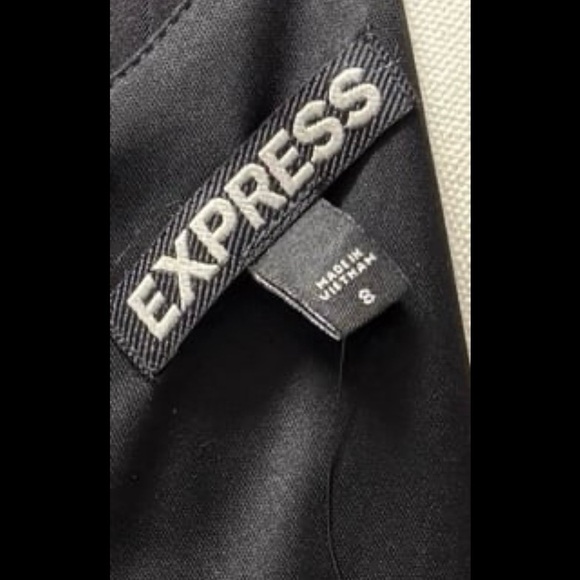 NWT Express Crew Neck Cap Sleeve Back Zipper Midi Sheath Dress Black Size 8 - Picture 8 of 10